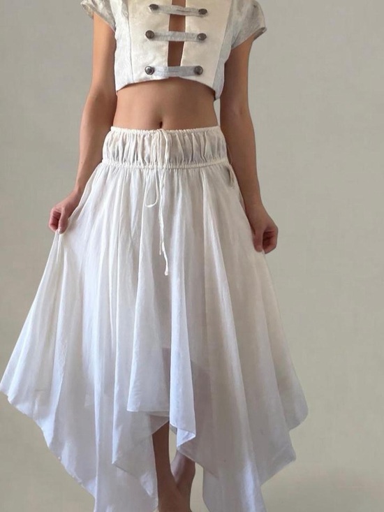 Free People Dresses & Skirts - Free People Boho Chic Airy Asymmetrical MIDI Cotton Skirt